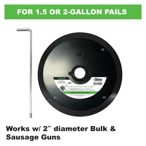 Albion Engineering 504-G16 Slip-on Follow Plate for 2 Gallon Pail No Threading
