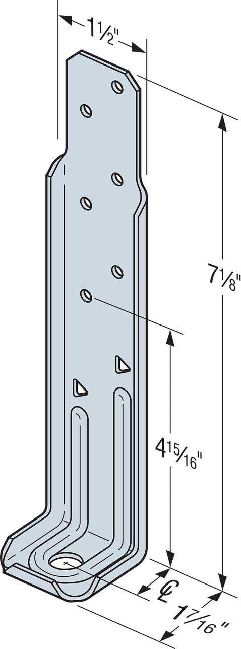 Simpson Strong Tie DTT1Z Deck Tension Tie, ZMAX 14-Gauge