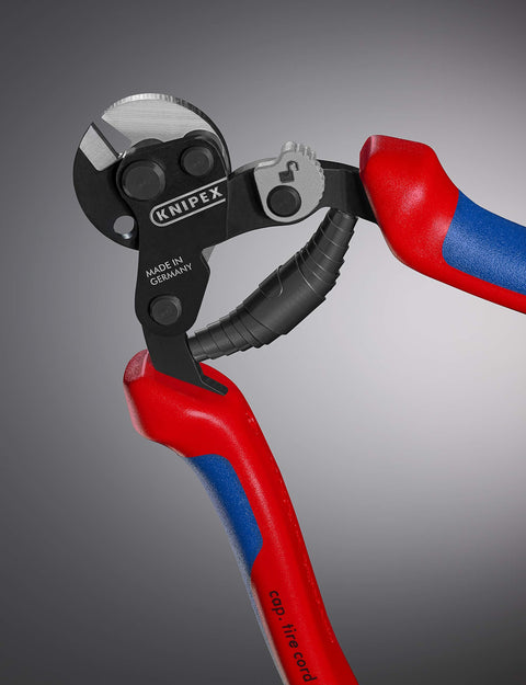 KNIPEX 95 62 16 Wire Rope Shears 6 1/4" in. High Strength Wire Cutter, Burnished