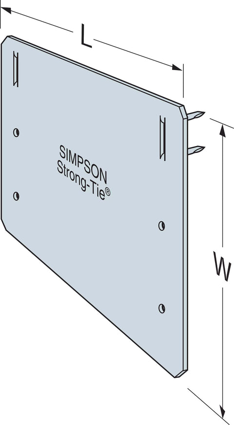 Simpson Strong-Tie PSPN58Z Protecting Shield Plate 5x8 16Gauge ZMAX Steel 25PK