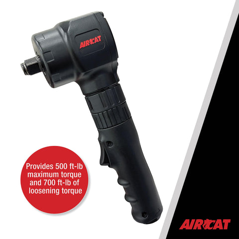AIRCAT 1070 1/2" Pneumatic Angle Impact Wrench, 500 ft-lb Max Torque Pneumatic