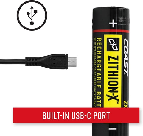 Coast COAST30318 Zithion-X Li-Ion Rechargeable USB-C Battery ZX850 XP9R XPH30R