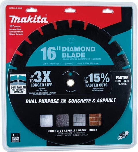 Makita 02543  16" Diamond Blade Dual Purpose Concrete Combination Masonry Saw