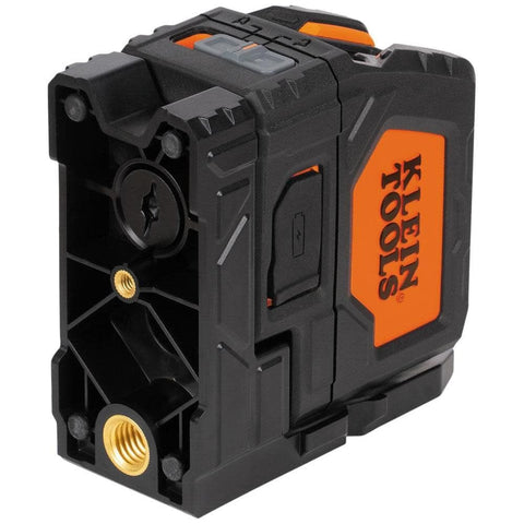 Klein Tools 93LCLGR Self-Leveling Laser Level, Class 2 Rechargeable, Bright Green Cross-Lines and Red Plumb Spot, Magnetic and Ceiling Clamp Mounting
