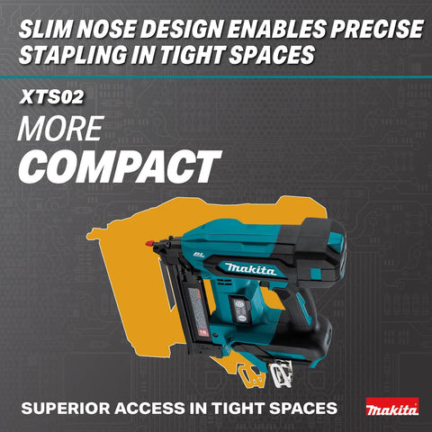 Makita XTS02Z 18V LXT Li-Ion Brushless Cordless 1/4" 18 Ga Narrow Crown Stapler