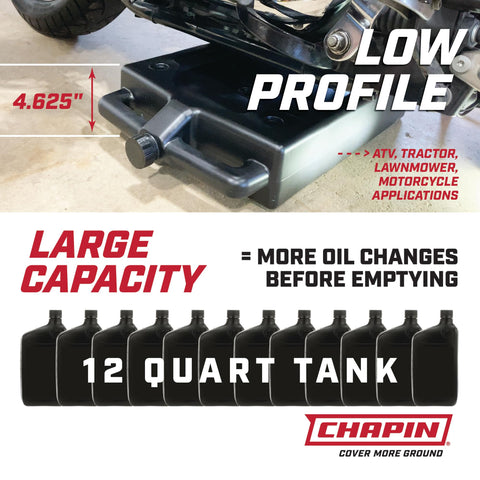 Chapin 78005 Low Profile 12 Quart (11.4 Liter) Oil Drain Container fits most ATV
