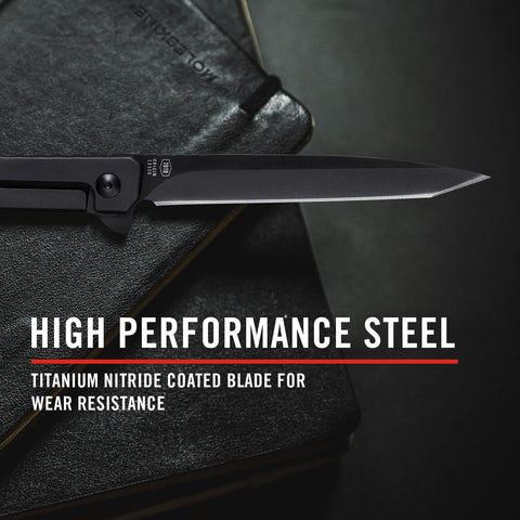 Coast 31117 LX520 Folding Pocket Knife Tanto Blade Frame Lock Black Stainless Steel EDC