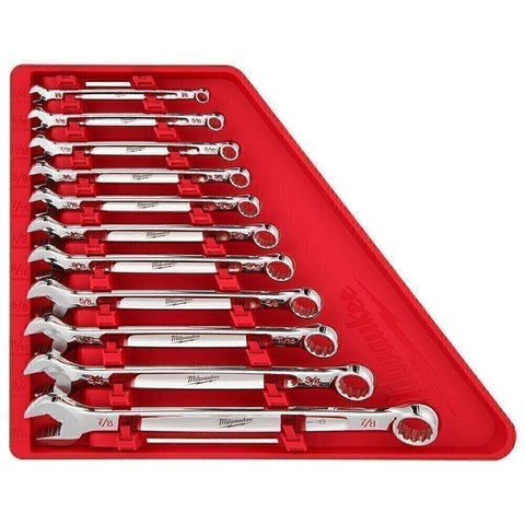 Milwaukee 48-22-9411 SAE Chrome Plated Combination Wrench Set - 11 PC