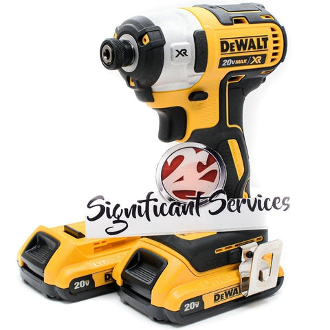 DeWALT DCF887B 20V MAX XR Li-Ion Brushless 1/4" Impact Driver 2.0 Ah  Batteries
