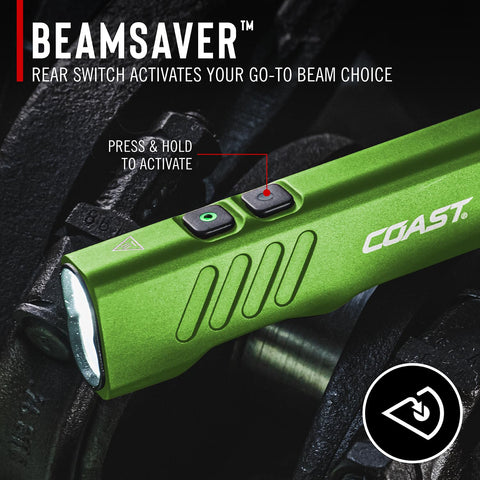 Coast Slayer LED Flashlight 1150 Lumen USB-C Rechargeable Spot/Flood Green
