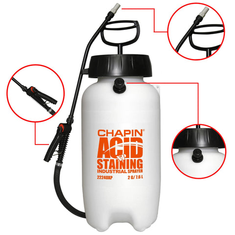 Chapin 22240XP 2 Gallon Industrial Acid Staining Sprayer Pressure Relief Valve