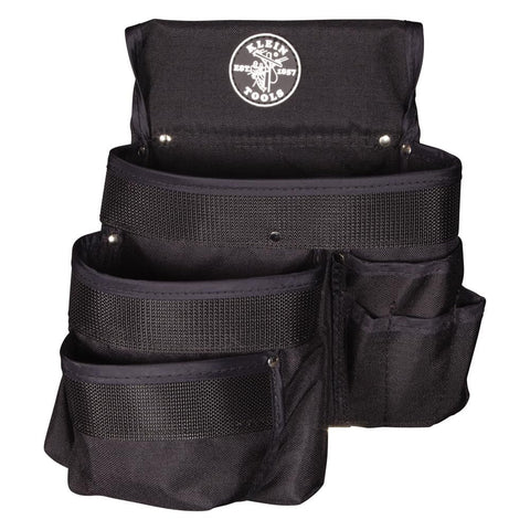 Klein Tools 5700 Tool Pouch, PowerLine Series Utility Pouch Fits Tool Belts up to 2.5-Inch, Strong Rivet Reinforced Stitching, 9-Pocket