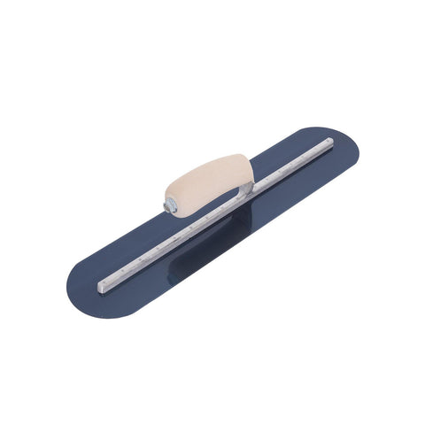 MARSHALLTOWN MXS75BFR Fully Rounded Concrete Finishing Trowel, Blue Steel Blade, Wood Handle, 18 x 3, Made in The USA