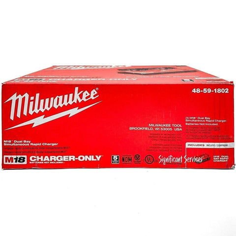 Milwaukee 48-59-1802 M18 18V Li-Ion Dual Bay Simultaneous Rapid Charger