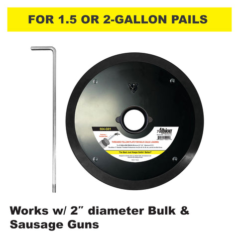 Albion Engineering 504-G01 Threaded Follow Plate for 2 Gallon Pail - 2 Gallon Pail / Follow Plate