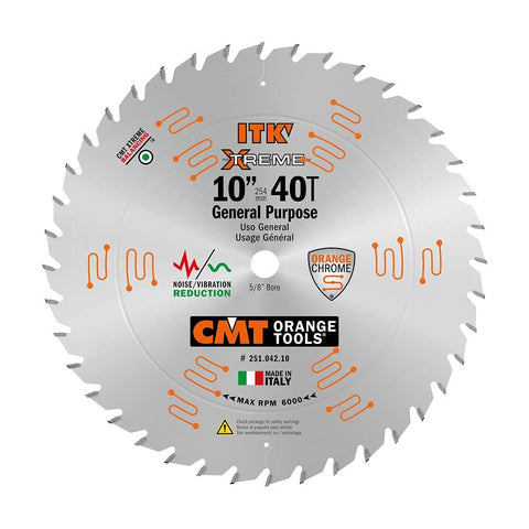 CMT 251.042.10 ITK XTreme General Purpose Saw Blade, 10-Inch x 40 Teeth ATB