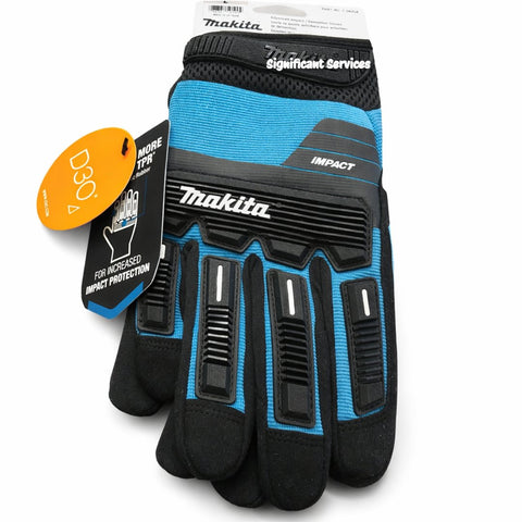 Makita T-04254 Advanced Impact Demolition Gloves Large, Teal/Black