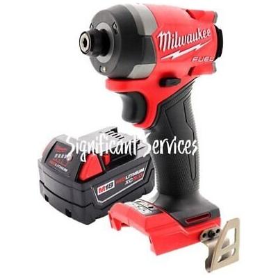 New Milwaukee 2953-20 M18 FUEL 18V 1/4" Cordless Impact Driver 5.0 Ah Battery