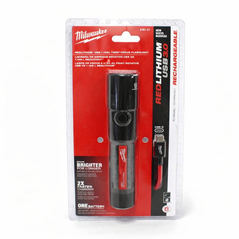 Milwaukee USB Rechargeable 1100 Lumen Twist Focusing Flashlight