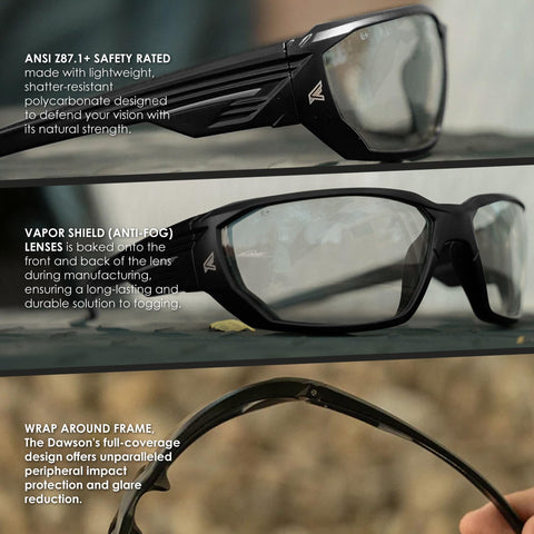 EDGE XD411VS Wrap-Around Frame Safety Glasses Premium Anti-Fog Anti-Scratch