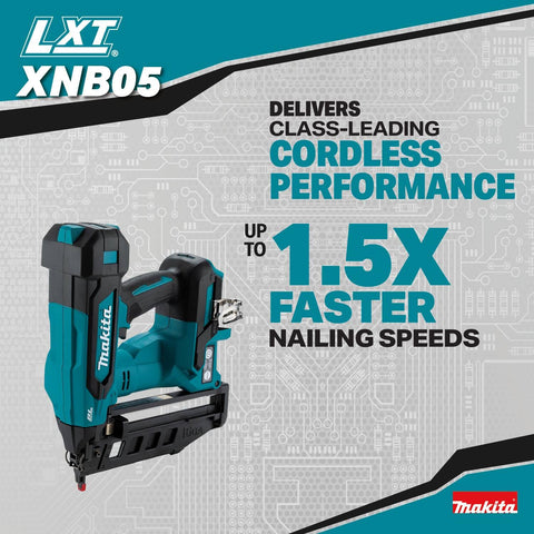 Makita XNB05Z 18V LXT Brushless Cordless 2-1/2 in 16 Ga Straight Finish Nailer