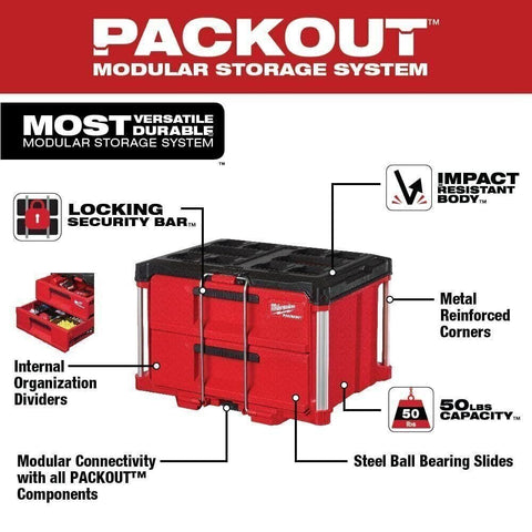 Milwaukee Box Tool 2-Drawer PACKOUT 48-22-8442