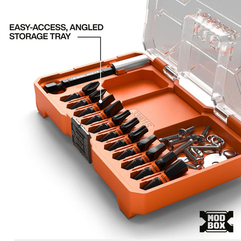 Klein Tools 33801S Impact Driver Bit Set, 12-Piece, S2 Steel, MODbox Compatible Storage Case, Magnetic Holder, Professional Driver Bits