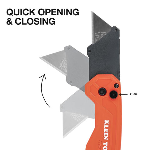 Klein Tools 44307 FlickBlade Utility Knife Quick-Change Grounded Carbon Steel