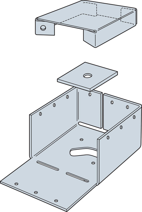 Simpson Strong-Tie ABW ZMAX Galvanized Adjustable Standoff Post Base for 6x6