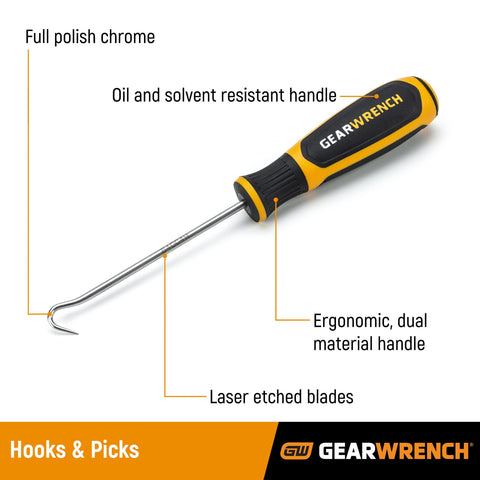 GEARWRENCH 84040H 4 Pc. Mini Hook & Pick Set Dual Composite