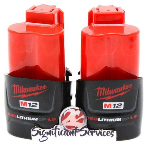 2 New Milwaukee 48-11-2401 Batteries 12 Volt 12V M12 Red Lithium Ion