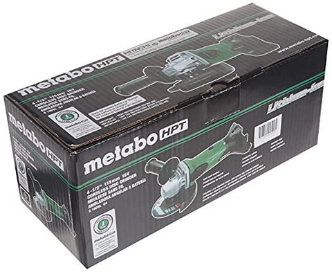 Metabo HPT Angle Grinder | 4-1/2-Inch | 18V Cordless | Tool Only - No Battery | Compatible w/Hitachi/Metabo HPT 18V Lithium Ion Slide-Type Batteries | G18DSLQ4