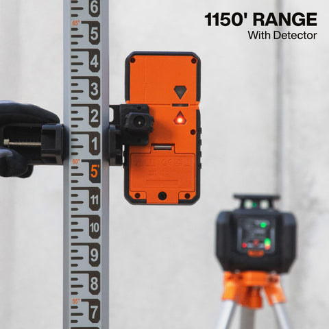 Klein Tools 93RLS Green Self-Leveling Rotary Laser Level Kit, Horizontal/Vertical with Plumb Spot, 1150-Foot Range, Rechargeable, Tripod, Detector