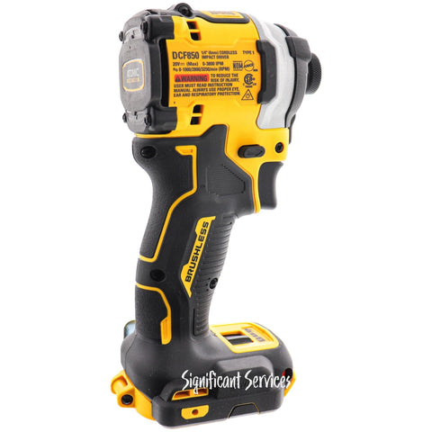 New DeWALT DCF850B 20V MAX Atomic 3 Speed Compact Brushless 1/4" Impact Driver