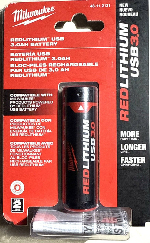 Milwaukee 48-11-2131 Fast-Charging RedLithium 3.0AH USB Rechargeable Battery