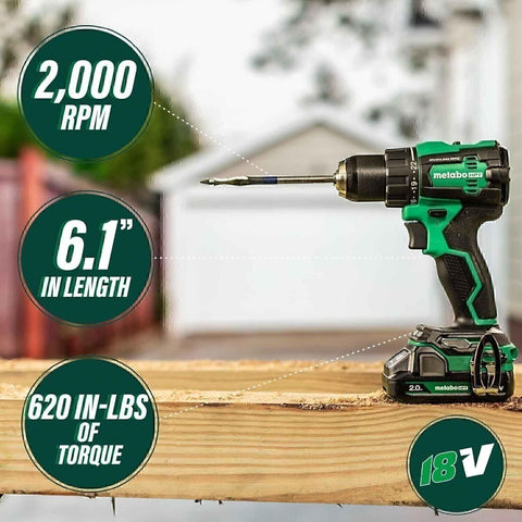 Metabo HPT DS18DEXM 18V MultiVolt Brushless Drill Driver w/ 2 Batteries New NIB