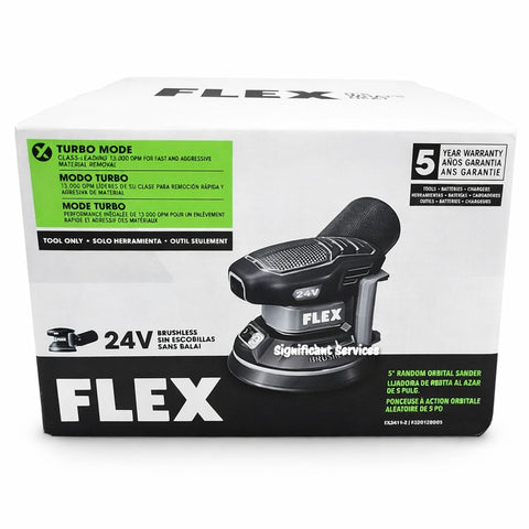 FLEX FX3411-Z 24V Brushless 5" Random Orbital Sander 13000 OPM Cordless Tool