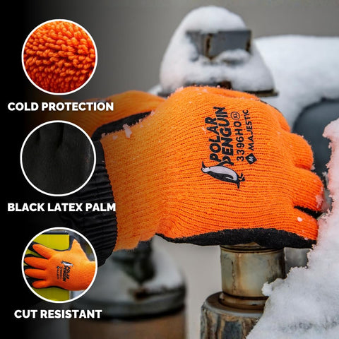 Majestic 3396HY Polar Penguin Winter Hi Vis Yellow Gloves X-Large 12 Pair