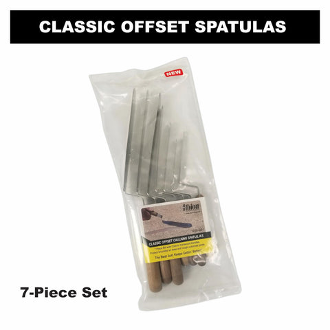 Albion Engineering 1258-G01 7-Piece Classic Offset Caulk Tooling Spatula Set