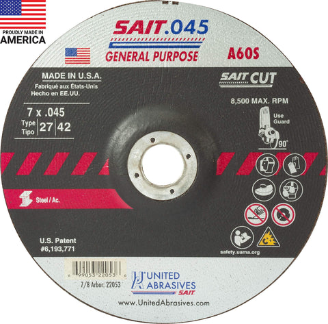 United Abrasives-SAIT 22053 A60S General Purpose Cut-Off Wheels 50pk