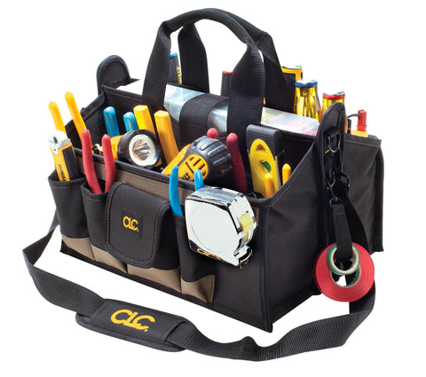 CLC Custom LeatherCraft 1529 16 In. Center Tray Tool Bag, 16 Pocket