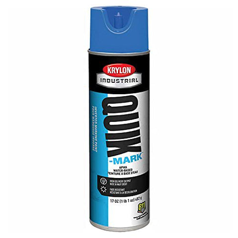 Krylon Industrial Quik-Mark Wb Inverted Marking Paint Apwa Blue - Lot of 12