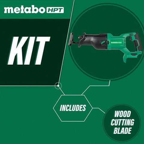 Metabo HPT 18V MultiVolt™ Cordless Reciprocating Saw | Tool Only - No Battery | Counter-balance Housing Reduces Vibration | Orbital Mode | CR18DBQ4