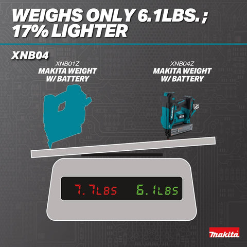 Makita XNB04Z 18V LXT Brushless Cordless 2 in Brad Nailer 18 Gauge Tool Only