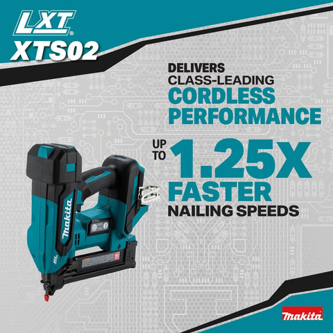 Makita XTS02Z 18V LXT Li-Ion Brushless Cordless 1/4" 18 Ga Narrow Crown Stapler