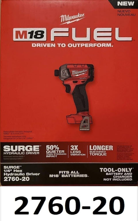 New Milwaukee 2760-20 Fuel Surge Brushless Hydraulic 1/4" Cordless Impact Driver