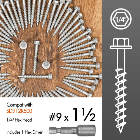 Simpson Strong-Tie SD9112R500 - #9 x 1-1/2' SD Connector Screw 316SS QTY: 500