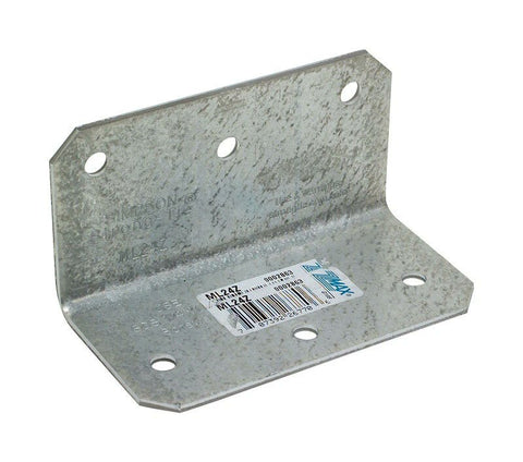 Simpson Strong-Tie ML24Z Med L Angle Bracket 12 Ga G185 Galvanized Steel 2x4 5 pk