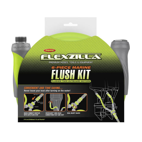 Flexzilla HFZGSK01 Marine Twin Outboard Flush Kit, 6-Piece 5/8 in. x 3/4 in.