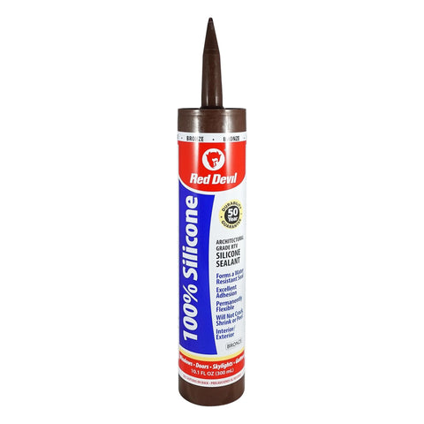 Red Devil 81640 100% Silicone Sealant Architectural Grade, 9.8 oz, Bronze